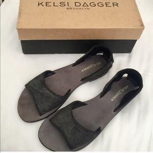 Kelsi Dagger Brooklyn Clarkson Black Suede Sandals